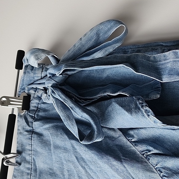 Blank NYC Wrap Tie Lightweight Denim Ruffle Skirt - Picture 3 of 8